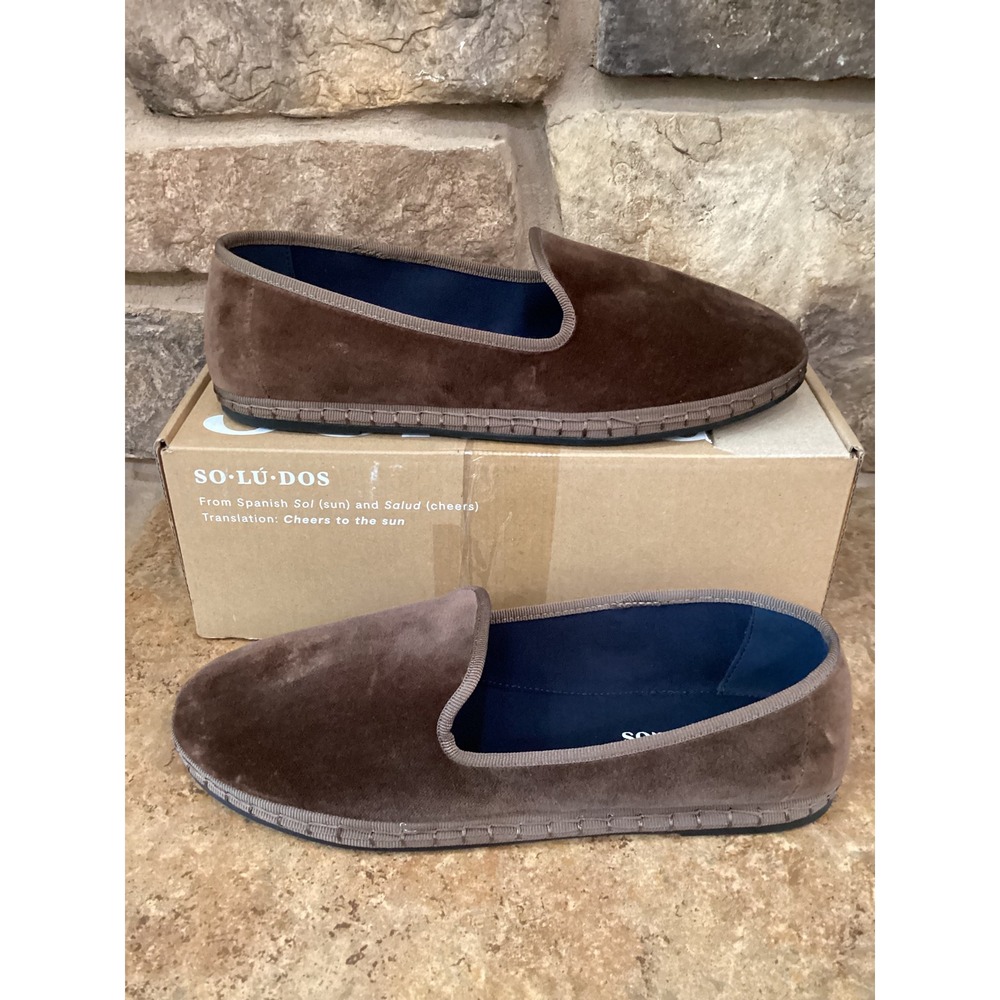 Soludos Womens All Weather Venetian Velvet Flats Mustard Brown Loafers Size 10